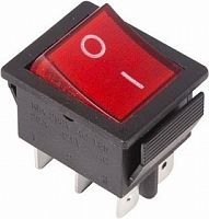 Выключатель клавишный Rexant 250V 16А (4с) ON-OFF красный с подсветкой картинка